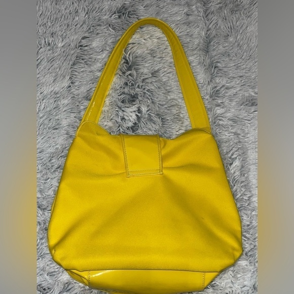Isaac Mizrahi yellow canvas and vinyl bag - Picture 2 of 8